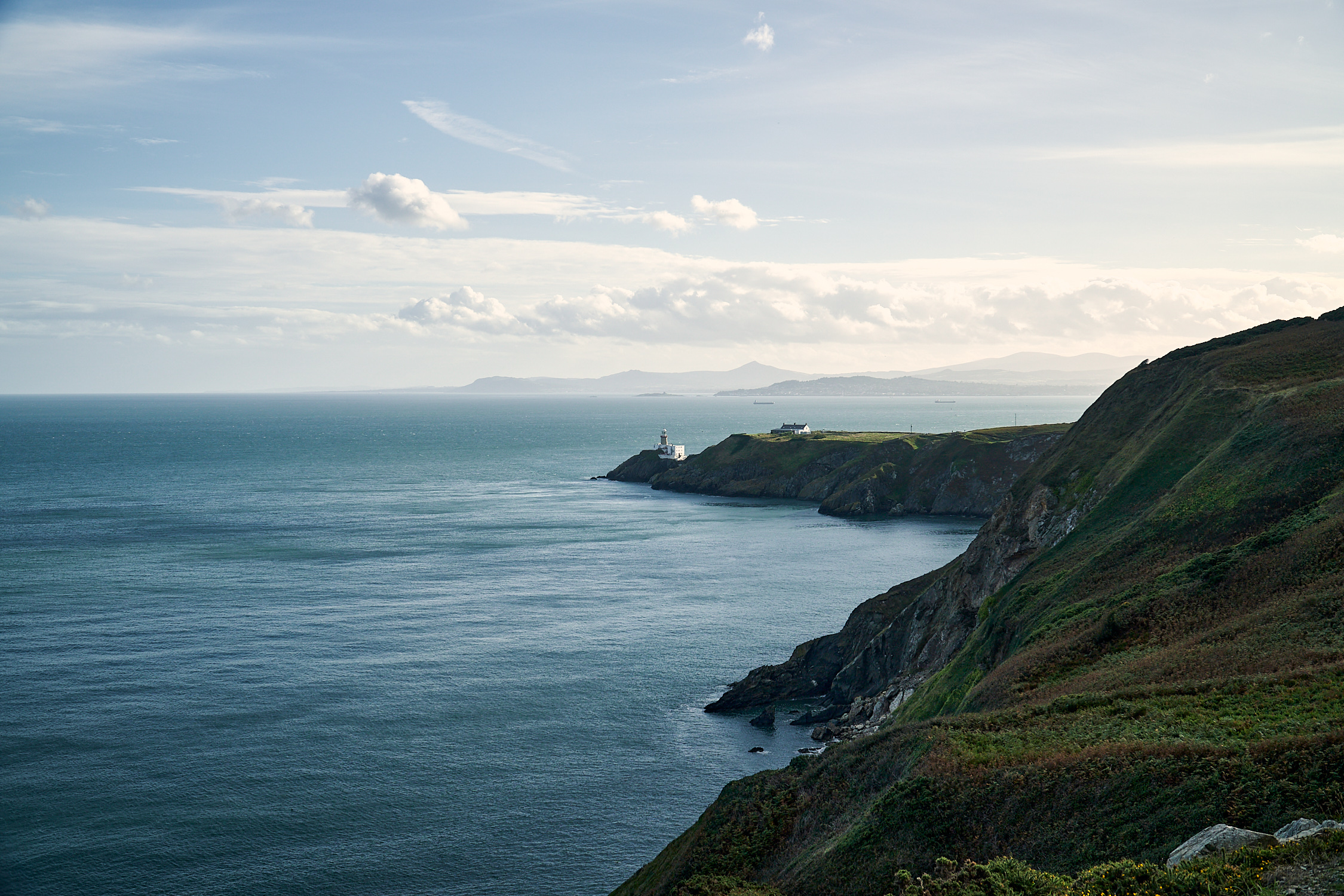 picture taken in Howth, Ireland showing Cliffs and Green