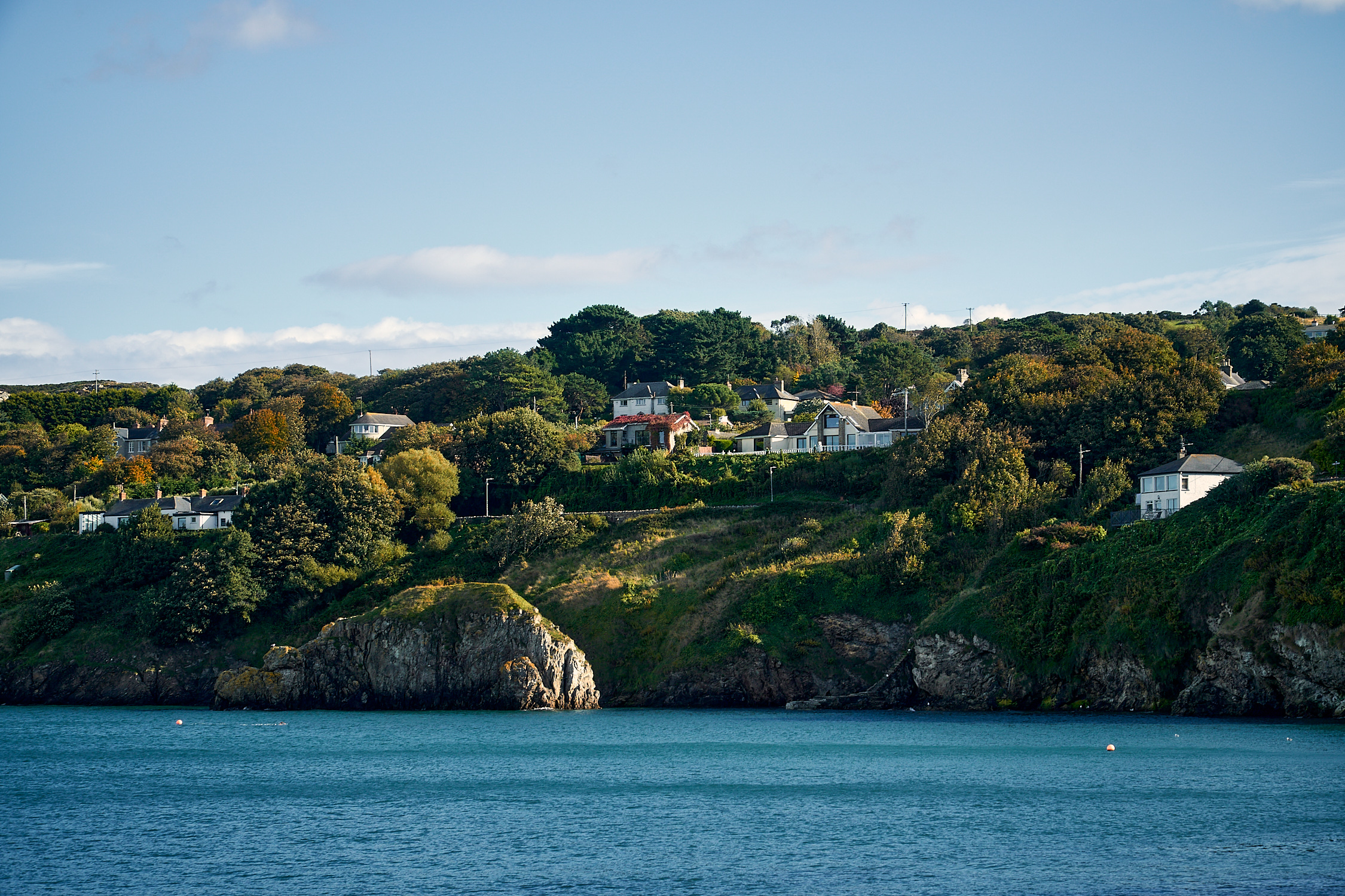 picture taken in Howth, Ireland showing Cliffs and Green