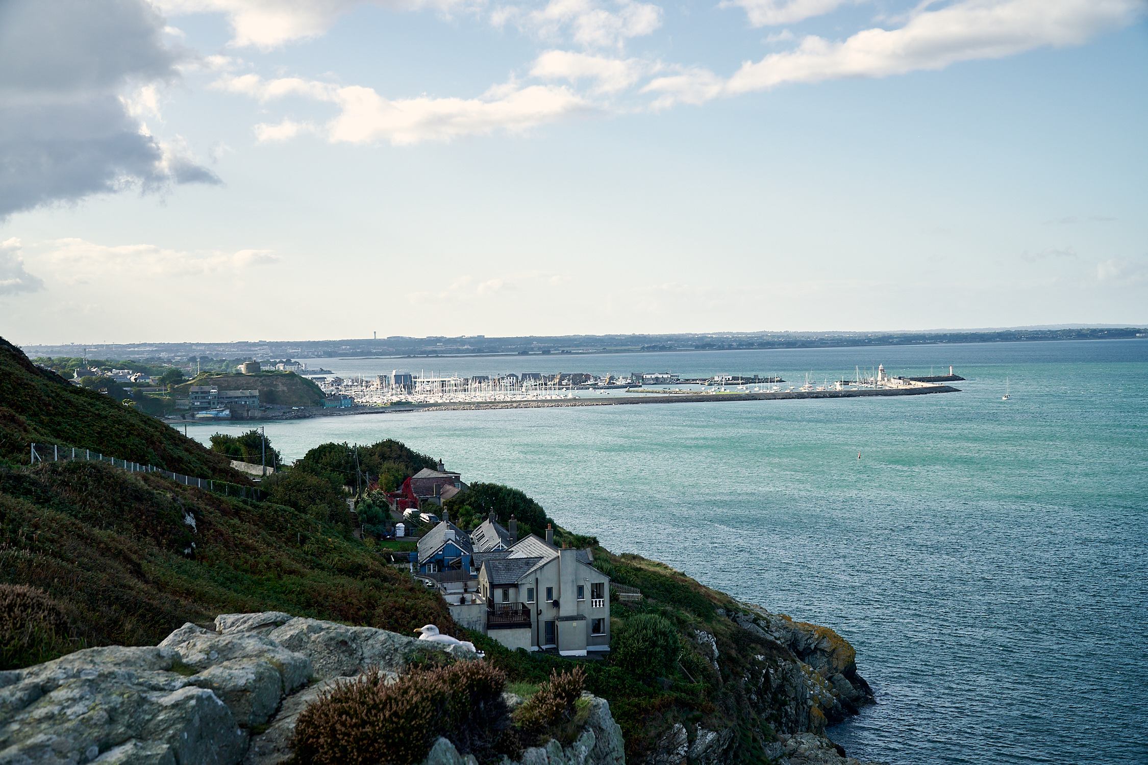 picture taken in Howth, Ireland showing Cliffs and Green